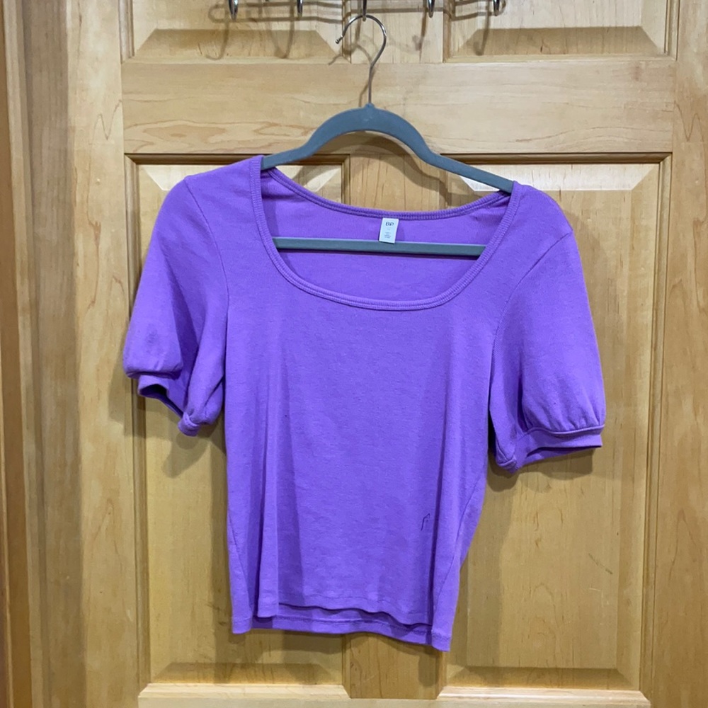 purple size M BP shirt with mild poof sleeves